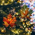 thumbnail image 2 of Maple Leaf Fall Suncatcher for Window, 3.9in Stained Glass Window Hanging Ornament, Acrylic Fall Maple Leaves Hanging Ornament for Winter Thanksgiving Autumn Decorations, 2 of 7