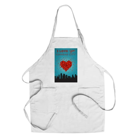 - I Love You Kansas City, Kansas - Lantern Press Artwork (Cotton/Polyester Chef's Apron)