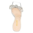 thumbnail image 4 of XYD Women Fashion Rhinestones Bows Square Open Toe Sandals High Spool Heel Mules Slip On Party Shoes Size 11 Silver, 4 of 4