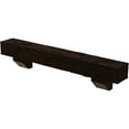 thumbnail image 3 of Ekena Millwork 8"H x 12"D x 72"W Pecky Cypress Faux Wood Fireplace Mantel Kit with Ashford Corbels, Premium Hickory, 3 of 10