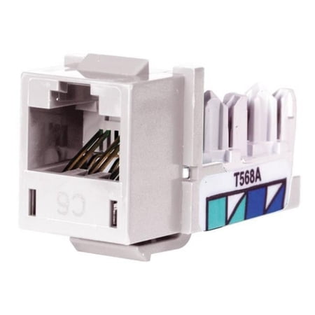 UPC: 0662620825281 | Hubbell Premise Wiring Jack White Cat6 Rj45 HXJ6W