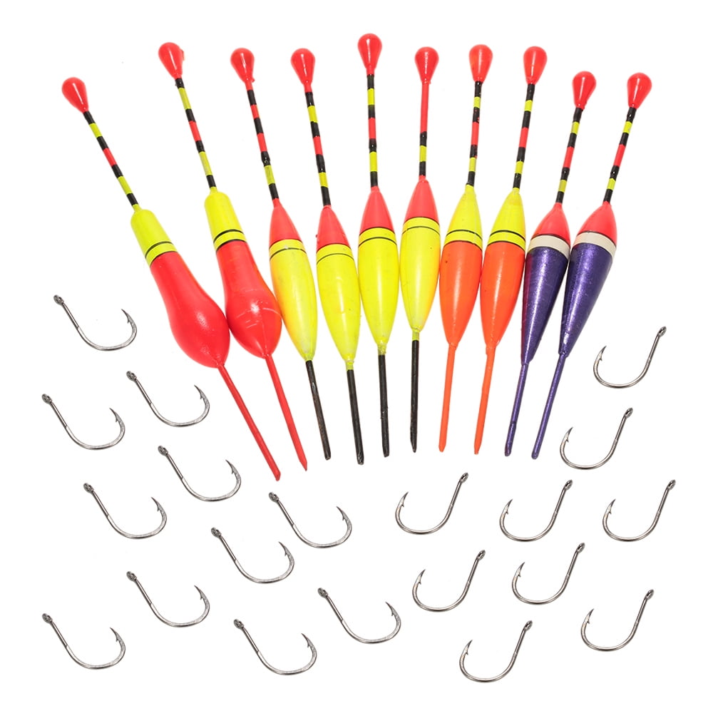 30pcs Multipurpose Light Floats Fishing Floats Floaters Hooks Set