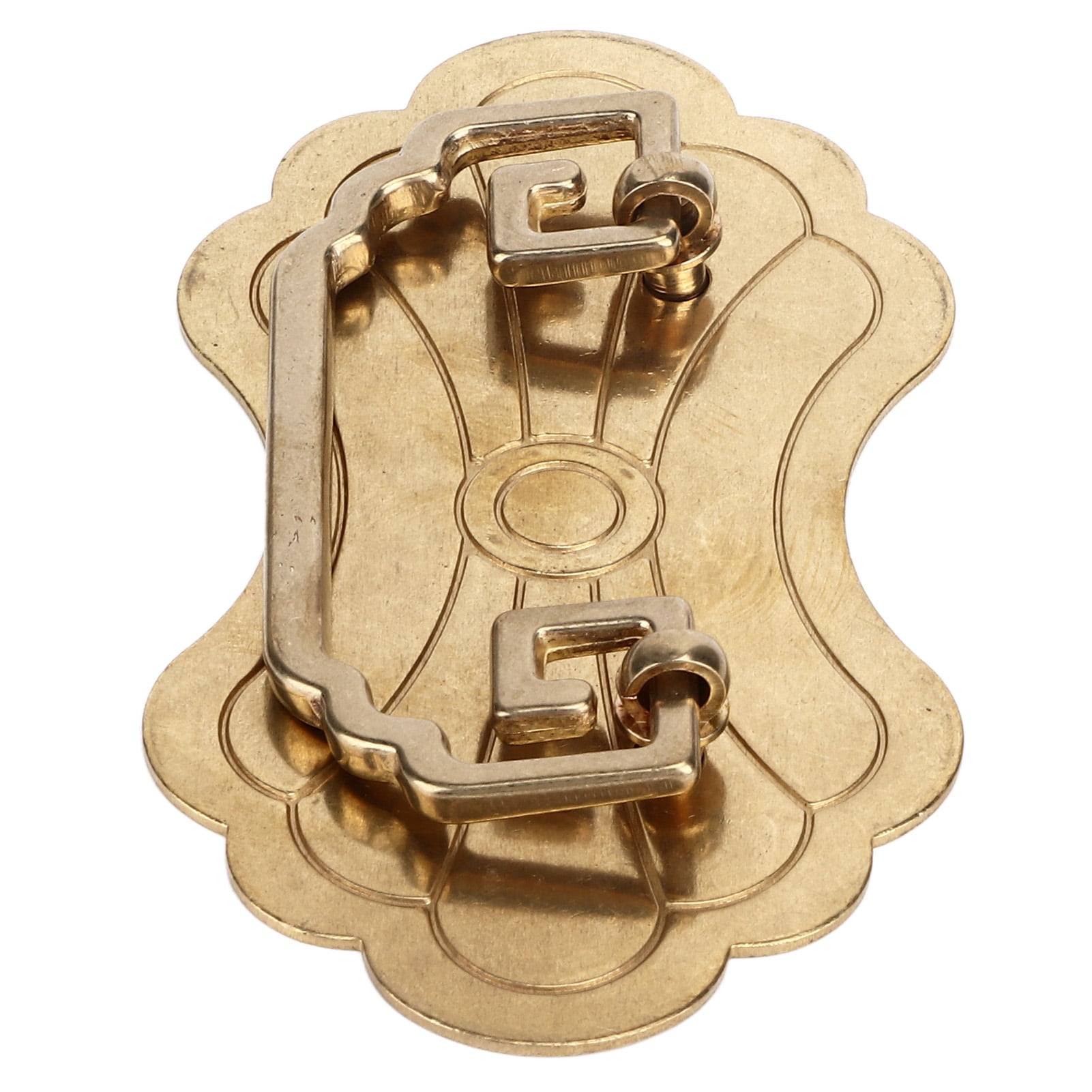 Antique?Handle, Exquisite Workmanship Wealth Blossoms 12.8x7cm Brass