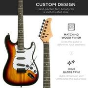 Best Choice Products 39in Full Size Beginner Electric Guitar Kit with Case, Strap, Amp, Whammy Bar - 3 Color Sunburst