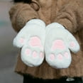 thumbnail image 5 of Cute Cat Paws Full Finger Gloves Fluffy Plush Winter Warm Mittens Hand Warmer for Women Teenager Girls, 5 of 6