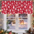 thumbnail image 5 of Christmas Tree Valances for Windows, 42 x 18in, Winter Snowflakes Stars White Red Rod Pocket Kitchen Valance Curtain Light Filtering Window Treatments for Living Room Bedroom, 1 Panel, 5 of 7