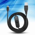 thumbnail image 4 of Power Cable, with On / Off Switch, 1M Length Cable Compatible with USB A / M and Micro USB 5P / M Interface for Modules in Black, 4 of 7