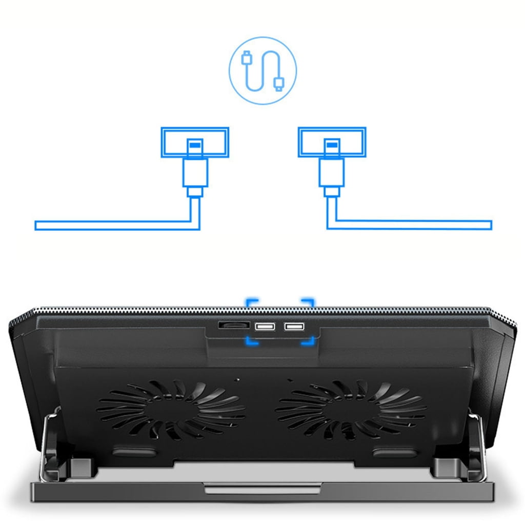 WINDLAND Foldable Adjustable Laptop Cooling Pad with 2 Quiet Fan For Notebook Adjustable