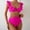 Hot Pink, variant on Bzhegqhd Bikini Sets for Women High Waist Tummy Control,Women Solid Color Sexy Backless Strap Bikini Swimsuit,Bikinis for Women 2 Piece