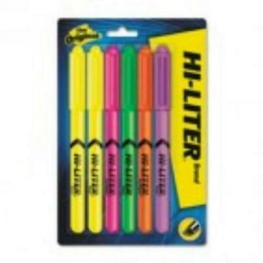 4Pc HI-LITER Pen Style Highlighter, Chisel, Assorted Fluorescent Colors, 6/Set