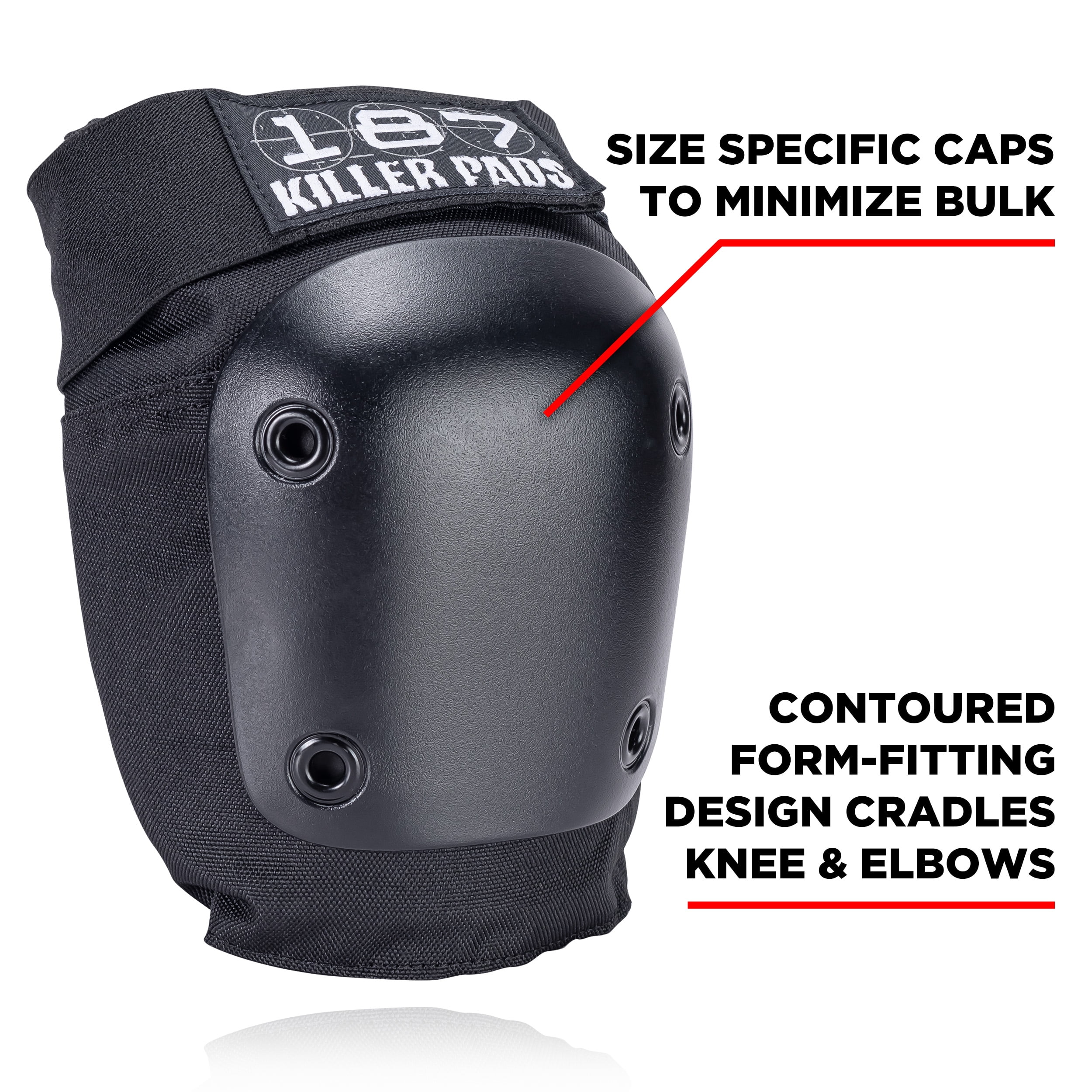 187 Killer Pads Knee Pads, Elbow Pads Combo Pack, Black
