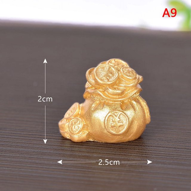 Árbol del dinero de la suerte del Feng Shui, bolsa de lingotes de oro, mascota del Festival de la primavera, adorno de escritorio, decoración del hogar y el automóvil, artesanía