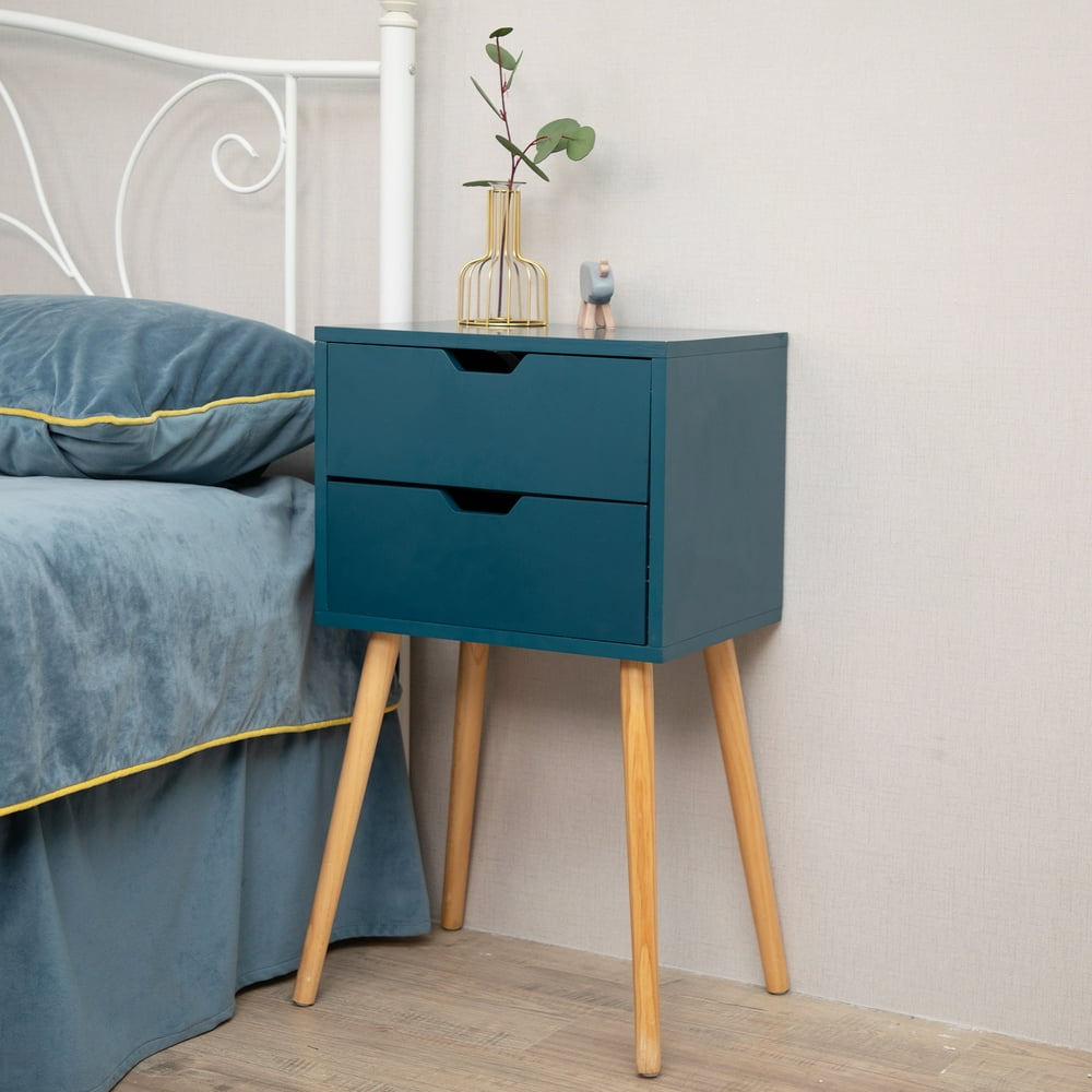 Jaxpety Set of 2 Mid-Century Modern Nightstand Bedside Table Sofa End