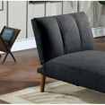 thumbnail image 2 of Chaise Bed with Solid Wood Legs Adjustable Plush Couch for Living Room-Black, 2 of 3