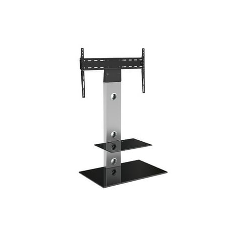 AVF Lesina TV Floor Stand with TV Mounting Column for 32" to 65" TVs, Silver and Black