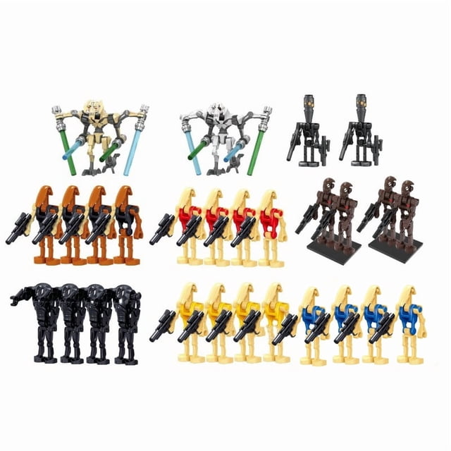 28 Figuras de Soldados y Droides en Bloques de Construcción, Set de Minifiguras de Acción con Accesorios, Juguete Educativo para Niños