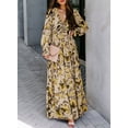 thumbnail image 3 of Asyoly Womens Dresses Casual Boho Floral Deep V Neck Long Sleeve Evening Dress Cocktail Party Maxi Wedding Dresses, 3 of 4