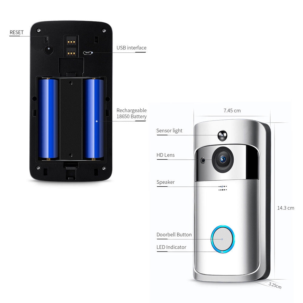 Smart WIFI Doorbell Wireless 720P Video Camera Phone Visual Intercom w/Receiver 