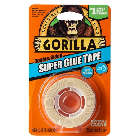 Gorilla Glue Super Glue Tape 20 Foot Roll Adhesive Tape off-White Color
