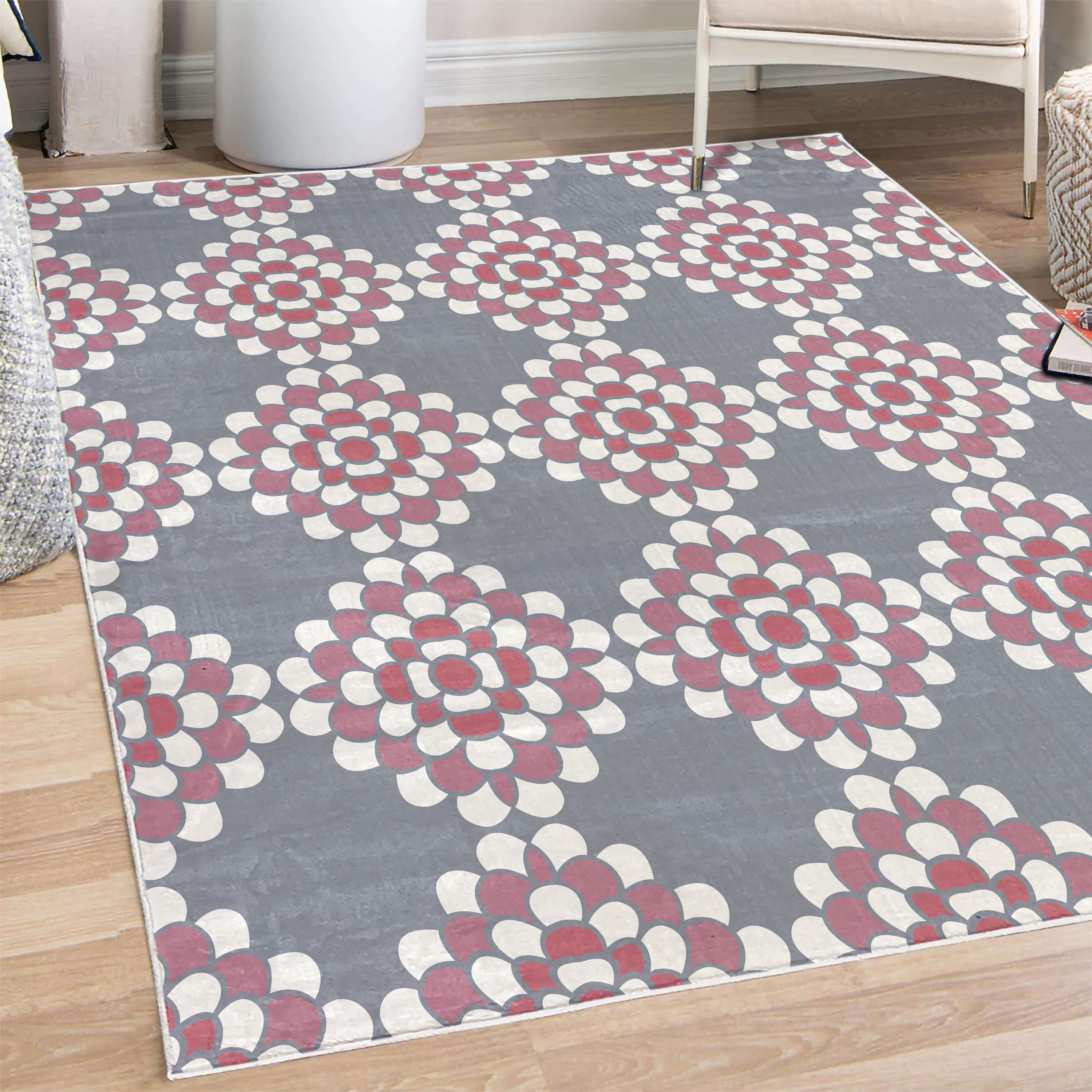 Horizontal Line Rug Floral Decorative Rug, Abstract Horizontal Lines Geometric Bold Thin ...