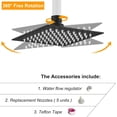 thumbnail image 2 of SDES-6 Inch Rain Shower Head, 6" Square Rainfall & High Pressure Stainless Steel Bath Showerhead, 1/16" Ultra Thin, Waterfall Full Body Coverage with Silicone Nozzle, Matte Black Finish, 2 of 4