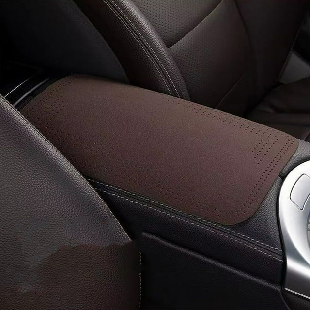 Car Armrest Pad,Universal Fit Center Console Cushion Cover with Elbow Support,Four Seasons Breathable Non-Slip Armrest Mat,Durable Leather Car Accessories for Driving Comfort,Auto Armrest Protector