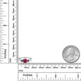 thumbnail image 6 of Gem Stone King 10K White Gold Red Ruby and Blue Diamond 3-Stone Ring for Women | 1.20 Cttw | Round 6MM | Gemstone July Birthstone | Size 6, 6 of 6