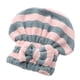 thumbnail image 2 of Gorra de microfibra para secar el cabello - Toalla envolvente de cabeza con pajarita de terciopelo para ducha, secado rápido y absorbente, diseño a rayas, lavable a máquina, 2 of 6