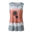 thumbnail image 3 of Más Tamaño Camisetas Sin Mangas Para Las Mujeres casual para mujer Impresión de diente de león Cuello redondo Tie Dye Tank Chaleco sin mangas Camiseta Blusa Tops (Grey, XXL), 3 of 4