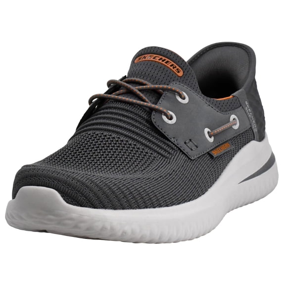Skechers Sneakers for Men Slip-Ins: Delson 3.0 Roth Athletic Shoes Slip on Foam Cushioning Rubber Sole Lightweight Round Toe Pull on Design