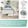 thumbnail image 3 of BTMWAY Twin Bed with Trundle, New Upgraded Wood Platform Bed Frame with Headboard and Footboard, Strong Slats Support, Twin Size Trundle Bed for Kids Boys Girls Teens, No Box Spring Needed, White, 3 of 7