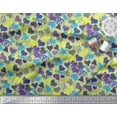 thumbnail image 1 of Soimoi Green Velvet Fabric Text,Brush Stroke & Colorful Heart Print Sewing Fabric Yard 58 Inch Wide, 1 of 3