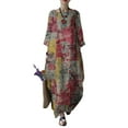 thumbnail image 1 of ZANZEA Robes pour Femmes à Manches Longues à Imprimé Floral Kaftan Décontracté Robe Maxi, 1 of 5