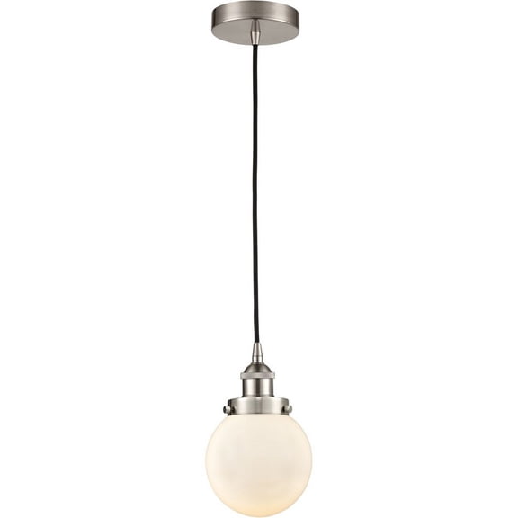 616-1PH-SN-G201-6 Innovations Lighting Beacon - 1 Light Mini Pendant In Industrial Style-9.5 Inches Tall and 6 Inches Wide-Brushed Satin Nickel