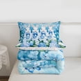thumbnail image 5 of Erosebridal Boys Girls Easter Rabbits Eggs Queen Comforter Set 3pcs,Blue Flowers Bowtie Bedding Comforter Set For Kids,Microfiber Bedroom Decor, 5 of 7