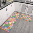 thumbnail image 2 of Pioneer Flower Floral Print Pattern Kitchen Rugs Sets Of 2, Anti Fatigue Non Slip Washable Floor Mats for Kitchen Sink Laundry, 17X30 Inch + 17X47 Inch, 2 of 6