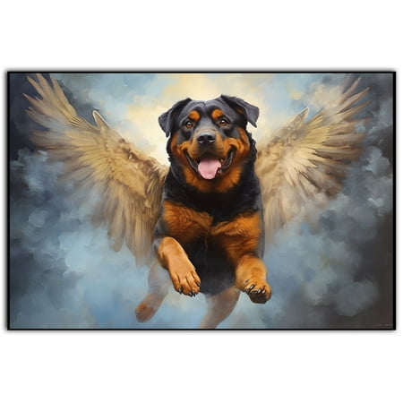 Rottweiler Gift - Unique Pet Memorial Gifts Memorial Sayings For Loss Of Painting Pet Portraits Pet Personalized Canvas Wall Art Wall Art Decor Memorial Dog Gifts
