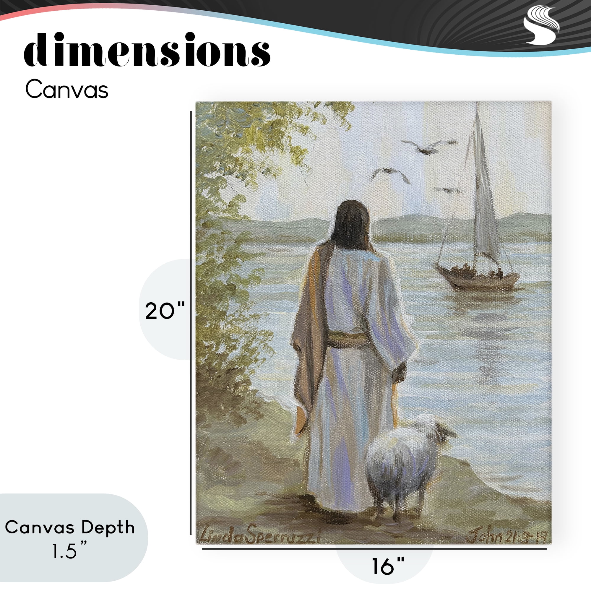 Stupell Industries Jesus Waiting Ashore Canvas Wall Art, design by Linda Sperruzzi