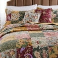 thumbnail image 2 of Greenland Home Antique Chic 100% Cotton Patchwork Floral Reversible Oversized Quilt Set with Decorative Pillows, 5-Piece Full/Queen, 2 of 8