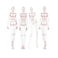 thumbnail image 4 of Fashion Illustration Ruler Sketch Template Sewing Ruler Humanoid Pattern Measuring Clothes,B,2 x Drawing Template, 4 of 9