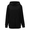 thumbnail image 4 of Womens Hoodies For Women Solid Warm Corduroy Hoodie Sweatshirt Pullover Long Sleeve With Pocket Oversized Fit Trendy Fall Color Comfortable Casual Daily Wear Pair With Jeans L Sweatshirt For Women, 4 of 9