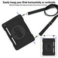 thumbnail image 4 of Hard Back Cover Case for Apple 10.2-inch iPad 9th/8th/7th Generation (2021/2020/2019) - Portable Case with Rotating View Kickstand & Shoulder/Hand Strap,  Shockproof Sturdy Rugged Cover, Black, 4 of 8