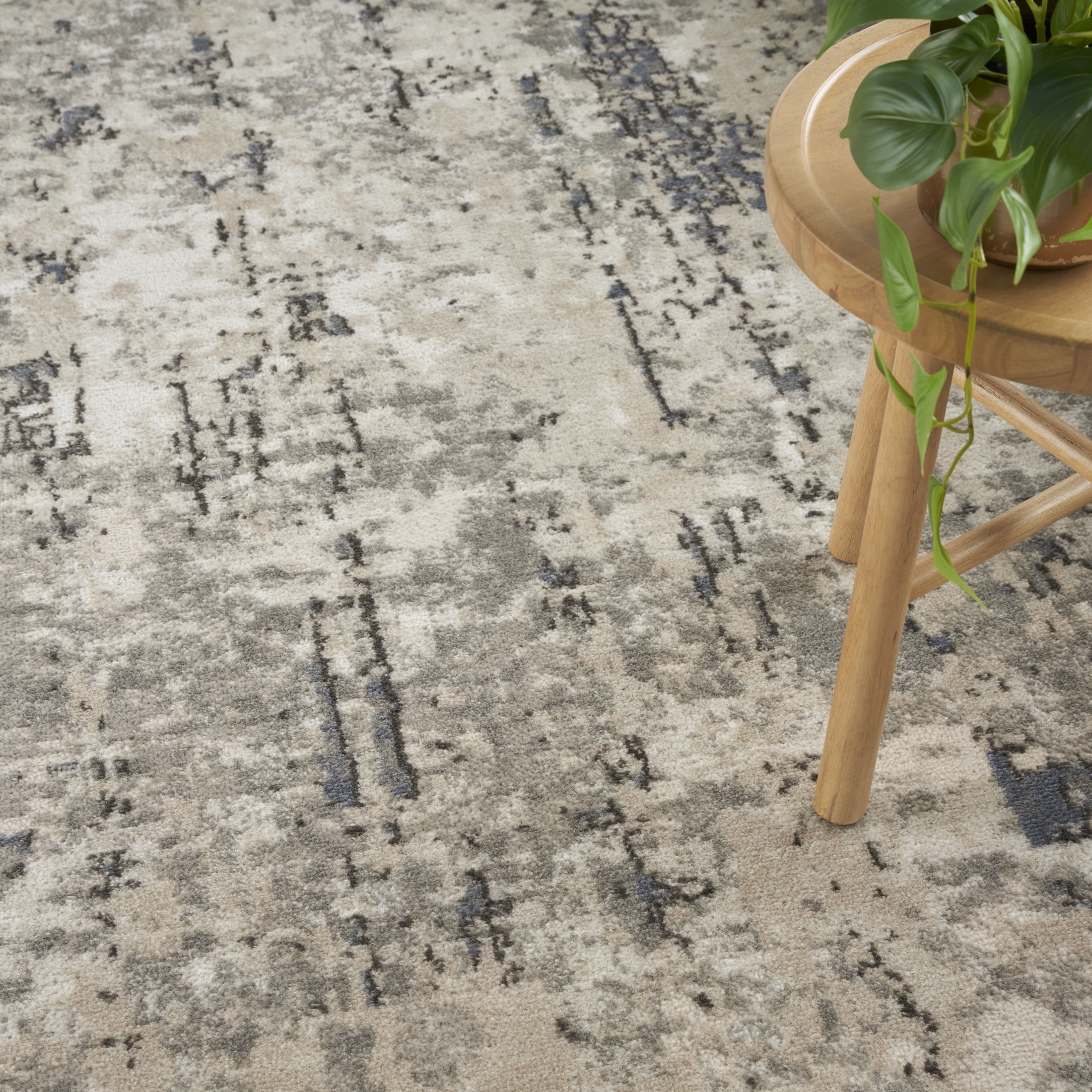Nourison Concerto Abstract Ivory Blue Grey 10' x 14' Area Rug (10x14)