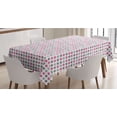 thumbnail image 1 of Geometric Tablecloth, Traditional Retro Polka Dots Design European Ancestral Motif Pastel Colors, Rectangle Satin Table Cover for Dining Room and Kitchen, 60" X 84", White Grey Pink, by Ambesonne, 1 of 2