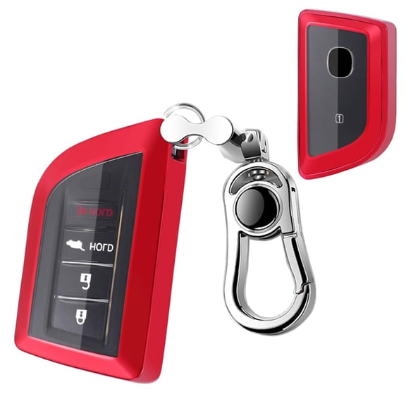 Key Case Holder Protector Keychain for Acura MDX RDX 2022 2023 Smart Key Fob – Red Soft Silicone TPU Full-Body Durable Cover