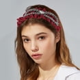 thumbnail image 2 of Unique Bargains 1 Pc Hairband Bow Rhinestone Hair Accessories for Women Wine Red, 2 of 5