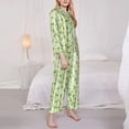 thumbnail image 3 of Fotbe Bamboo Stems And Leaves Pattern Long Sleeve Pajama Set for Women,Sleepwear Set,2-piece Loungewear Set,Soft PJs Comfy Nightwear with Pockets -, 3 of 7