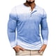 thumbnail image 2 of Blusas y camisas de manga larga con cuello redondo y degradado para hombre, blusas casuales con botones y cuello redondo, blusas de poliéster para hombre, 2 of 7