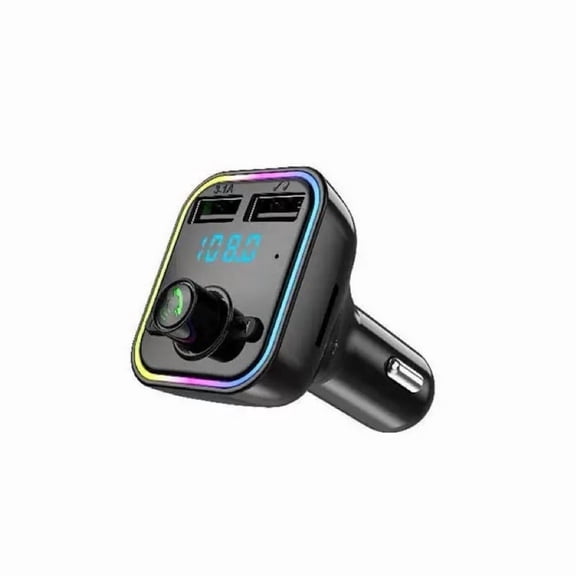 Car Bluetooth FM Transmitter with Dual USB Charger Port, Wireless MP3 Player, Hands-Free Calling with LED Light for Vehicles