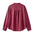 thumbnail image 5 of BODOAO Linen Tops for Women Travel Top Skin-Friendly Tops Loose Fit Flowy Shirts Boho Tops Tunic Tops Lightweight Plain Blouses Lounge Henley Neck Summer Casual Top Brick Red M, 5 of 7